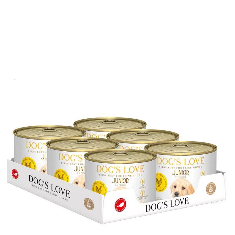 DOG'S LOVE Welpen Nassfutter Multipack 6x200g aus Geflügel | Hundefutter für Welpen von Dog's Love