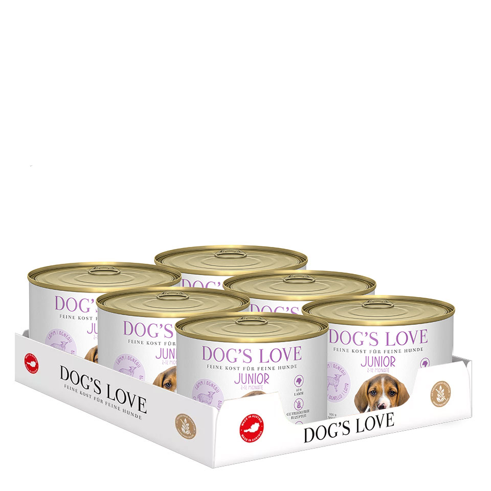 DOG'S LOVE Welpen Nassfutter Multipack 6x200g aus Lamm | Hundefutter für Welpen DOG'S LOVE Welpen Nassfutter Multipack 6x200g aus Lamm | Hundefutter für Welpen von Dog's Love