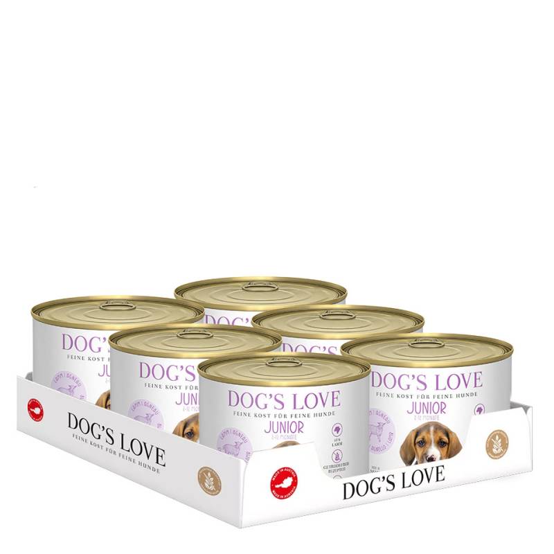 DOG'S LOVE Welpen Nassfutter Multipack 6x200g aus Lamm | Hundefutter für Welpen von Dog's Love