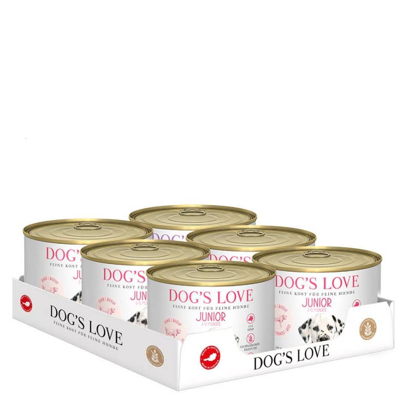 DOG'S LOVE Welpen Nassfutter Multipack 6x200g aus Rind | Hundefutter für Welpen von Dog's Love