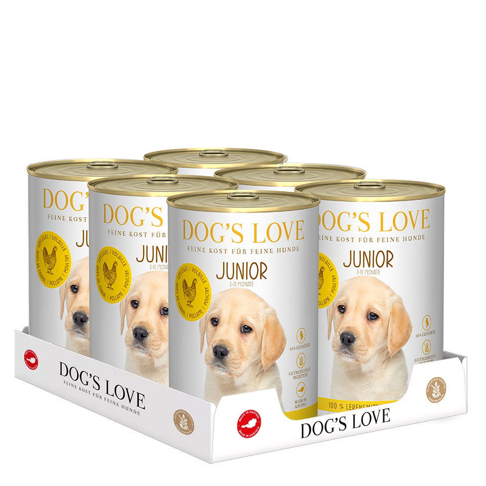 DOG'S LOVE Welpen Nassfutter Multipack 6x400g aus Huhn | Hundefutter für Welpen DOG'S LOVE Welpen Nassfutter Multipack 6x400g aus Huhn | Hundefutter für Welpen von Dog's Love
