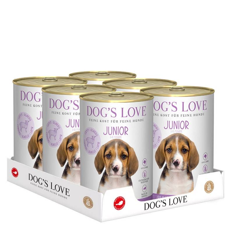 DOG'S LOVE Welpen Nassfutter Multipack 6x400g aus Lamm | Hundefutter für Welpen von Dog's Love