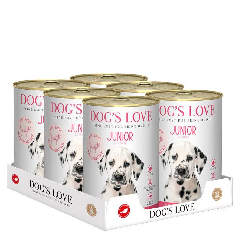 DOG'S LOVE Welpen Nassfutter Multipack 6x400g aus Rind | Hundefutter für Welpen von Dog's Love