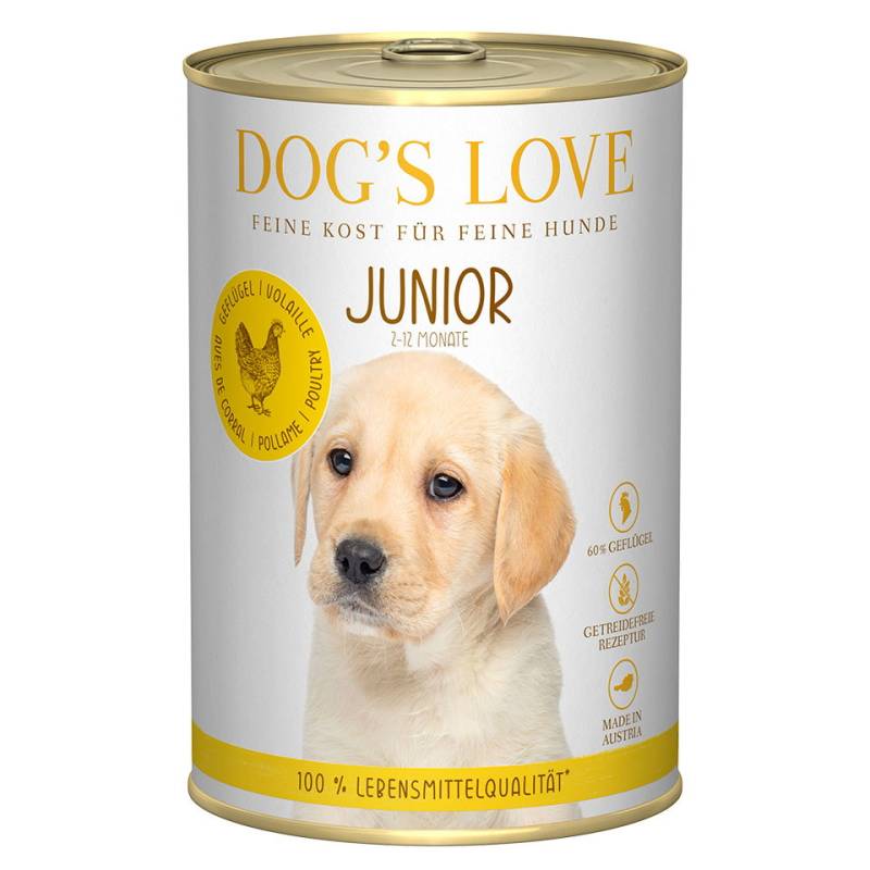 DOG'S LOVE Welpen Nassfutter aus Geflügel 400g  | Hundefutter für Welpen von Dog's Love