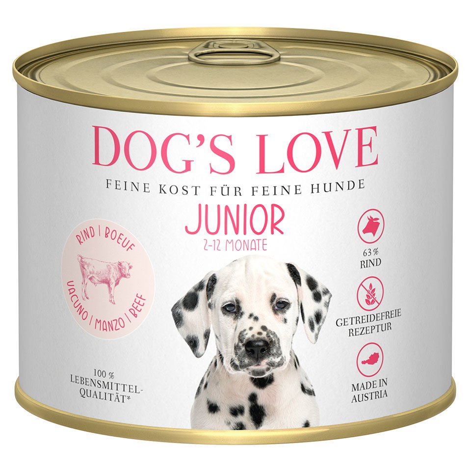 DOG'S LOVE Welpen Nassfutter aus Rind 200g  | Hundefutter für Welpen von Dog's Love