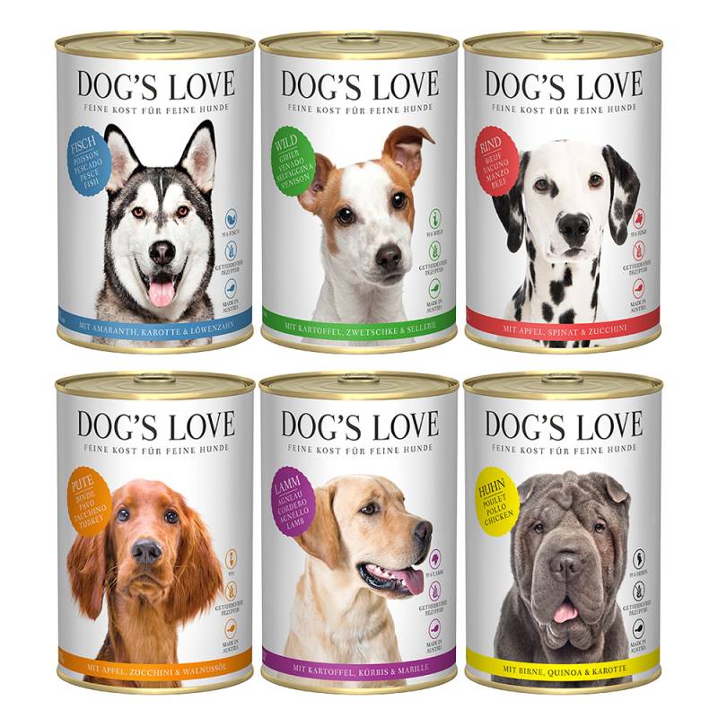 Dog´s Love Adult 6 x 400 g - Mixpaket (6 Sorten) von Dog´s Love