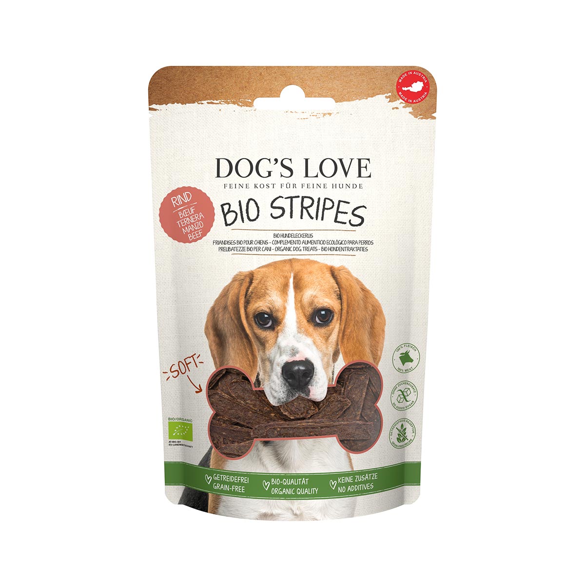 Dog's Love BIO STRIPES Rind 150g von Dog's Love