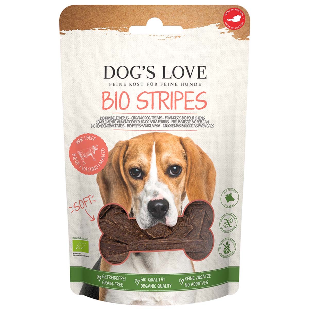 Dog's Love BIO STRIPES Rind 150g von Dog's Love