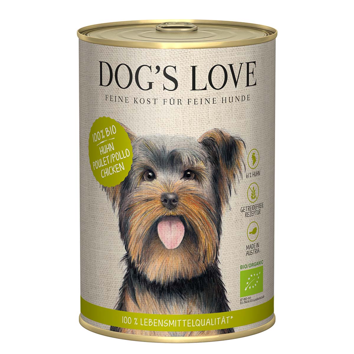 Dog's Love Bio Huhn mit Buchweizen, Sellerie und Basilikum 12x400g von Dog's Love