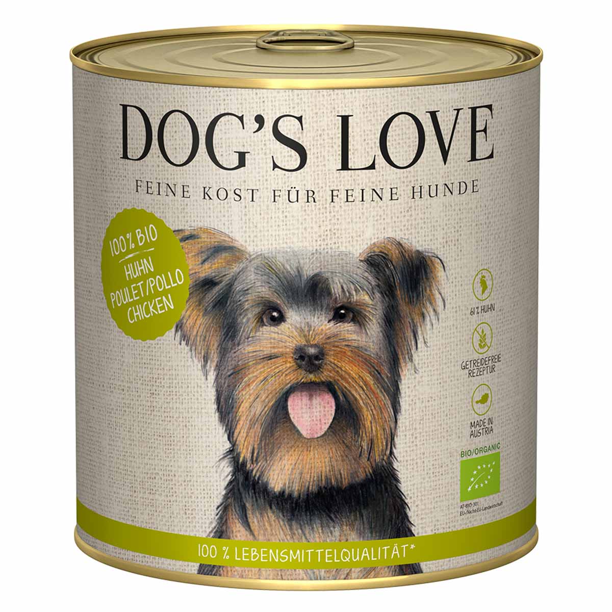 Dog's Love Bio Huhn mit Buchweizen, Sellerie und Basilikum 12x800g von Dog's Love