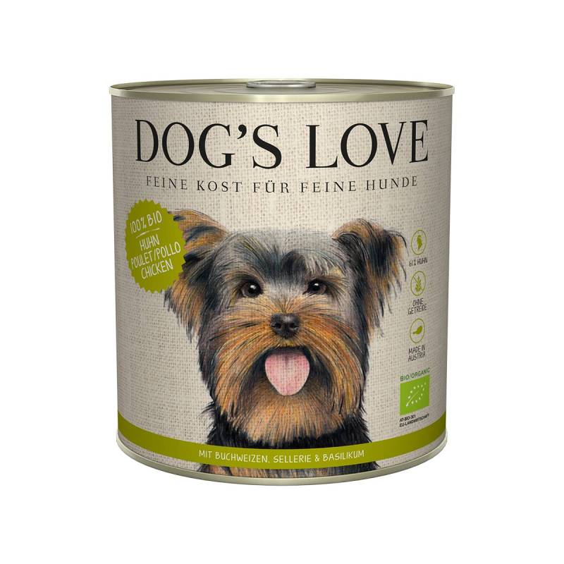 Dog's Love Bio Huhn mit Buchweizen, Sellerie und Basilikum 12x800g von Dog's Love