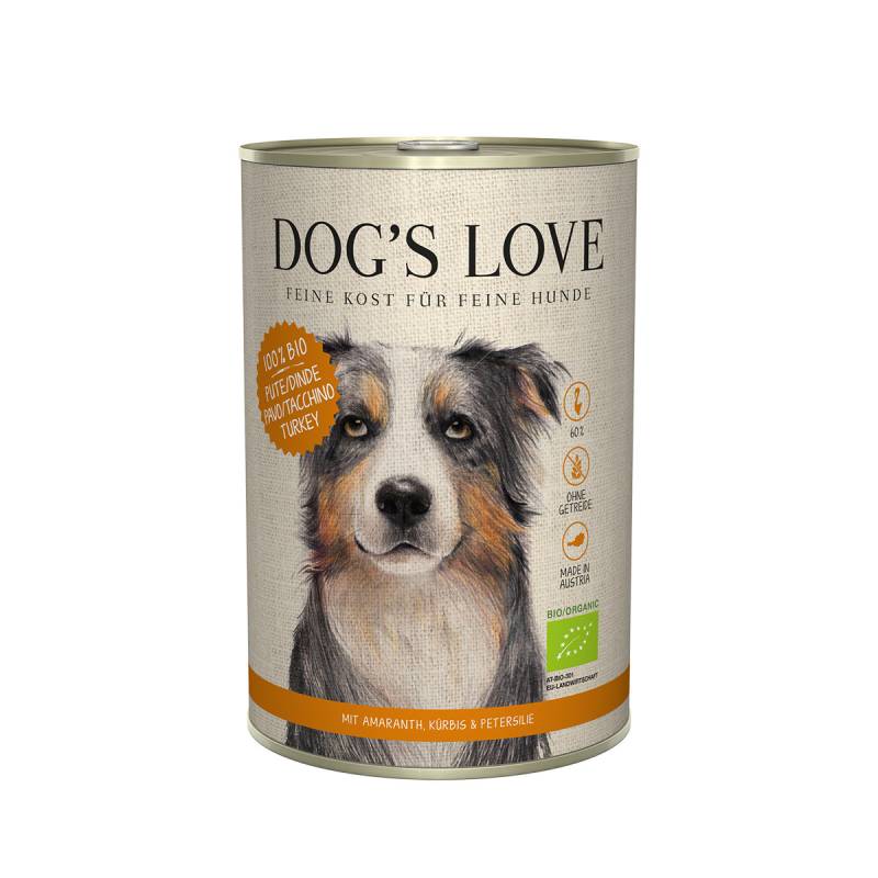 Dog's Love Bio Pute mit Amaranth, Kürbis und Petersilie 12x400g von Dog's Love