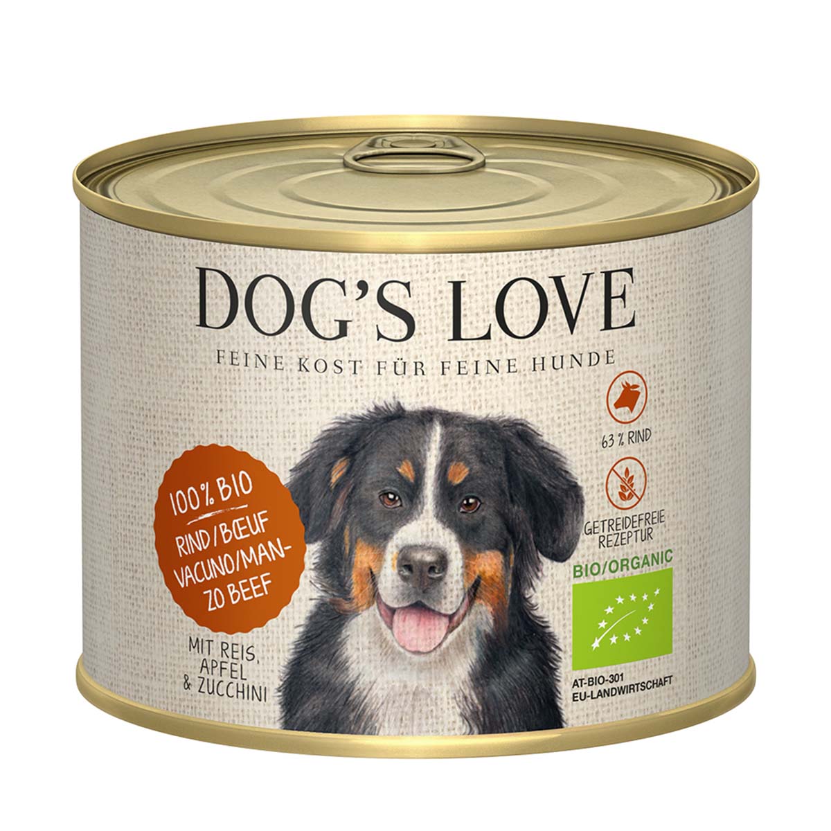 Dog's Love Bio Rind mit Reis, Apfel und Zucchini 12x200g von Dog's Love