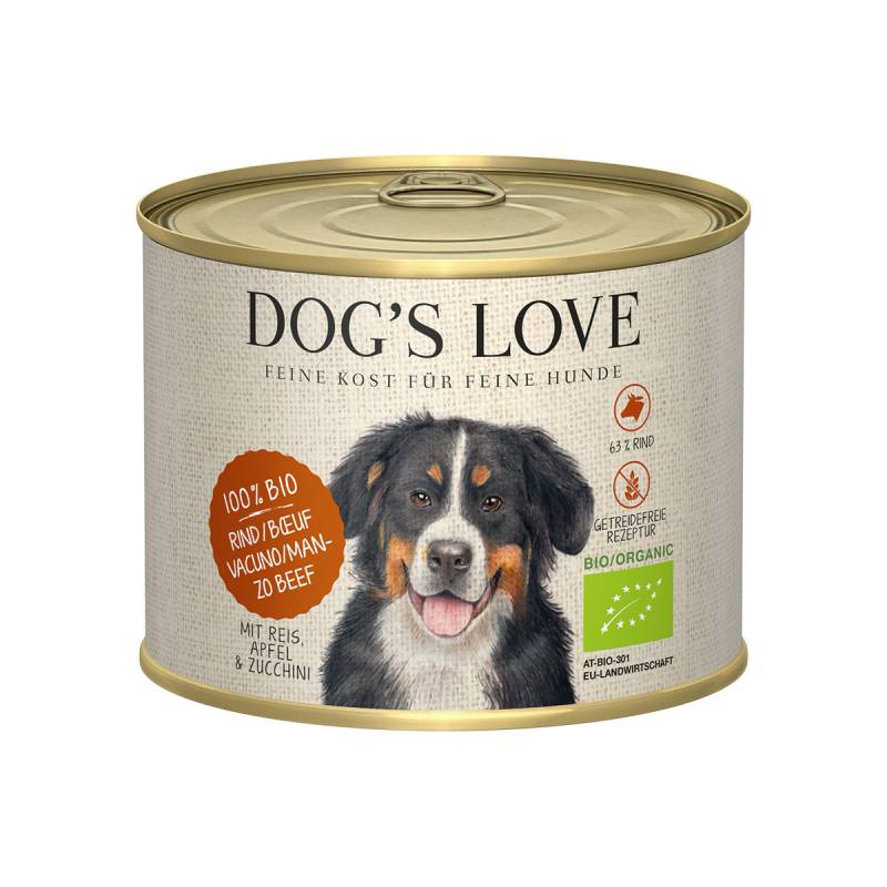 Dog's Love Bio Rind mit Reis, Apfel und Zucchini 12x200g von Dog's Love