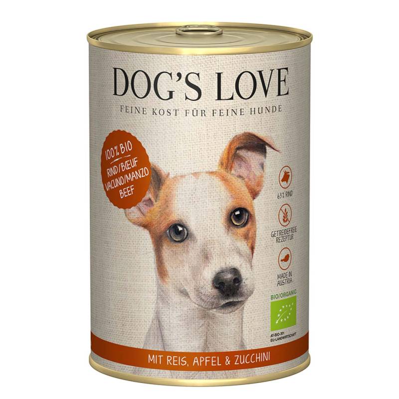 Dog's Love Bio Rind mit Reis, Apfel und Zucchini 6x400g von Dog's Love