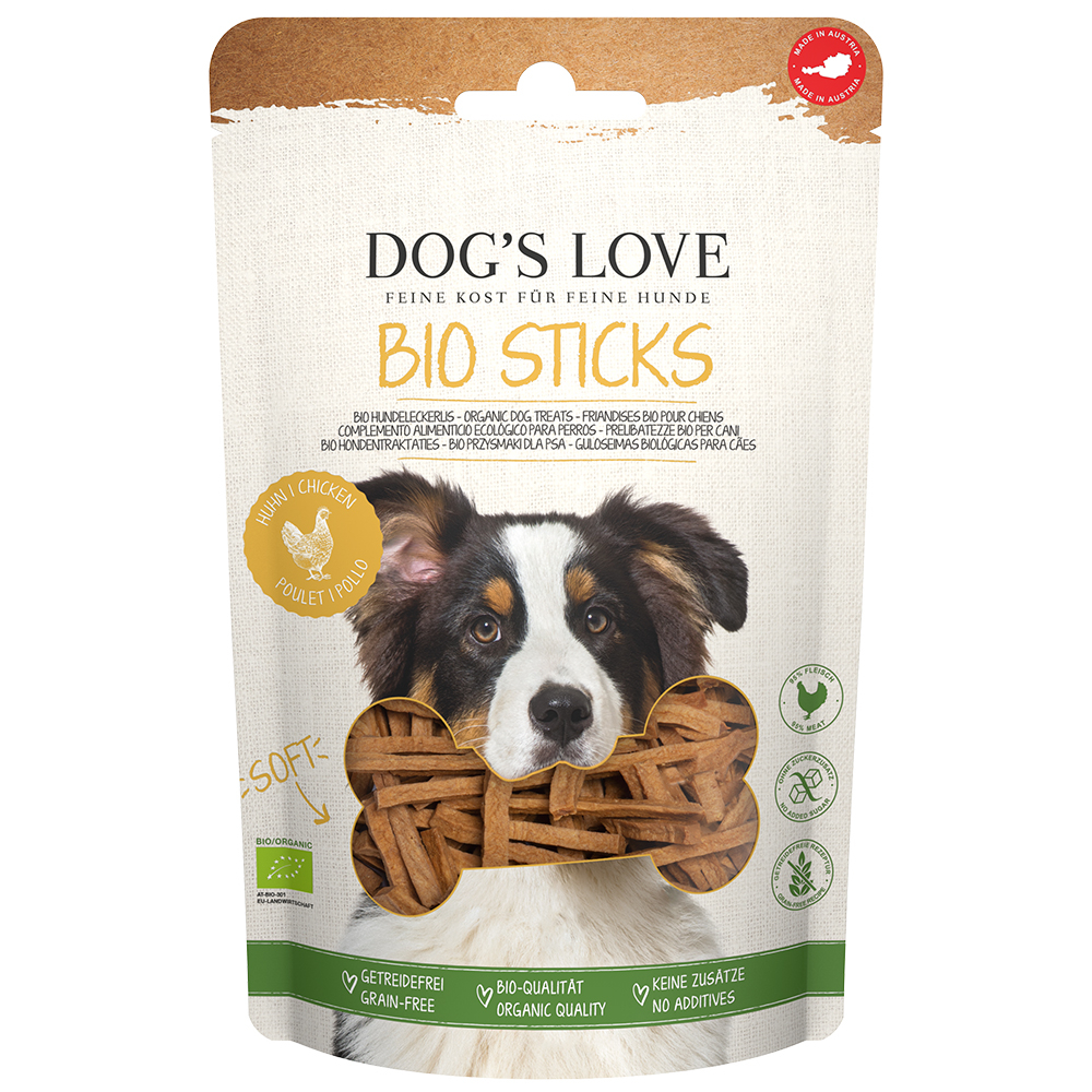 Dog´s Love Bio Sticks mit Bio-Huhn - Sparpaket: 12 x 150 g von Dog´s Love