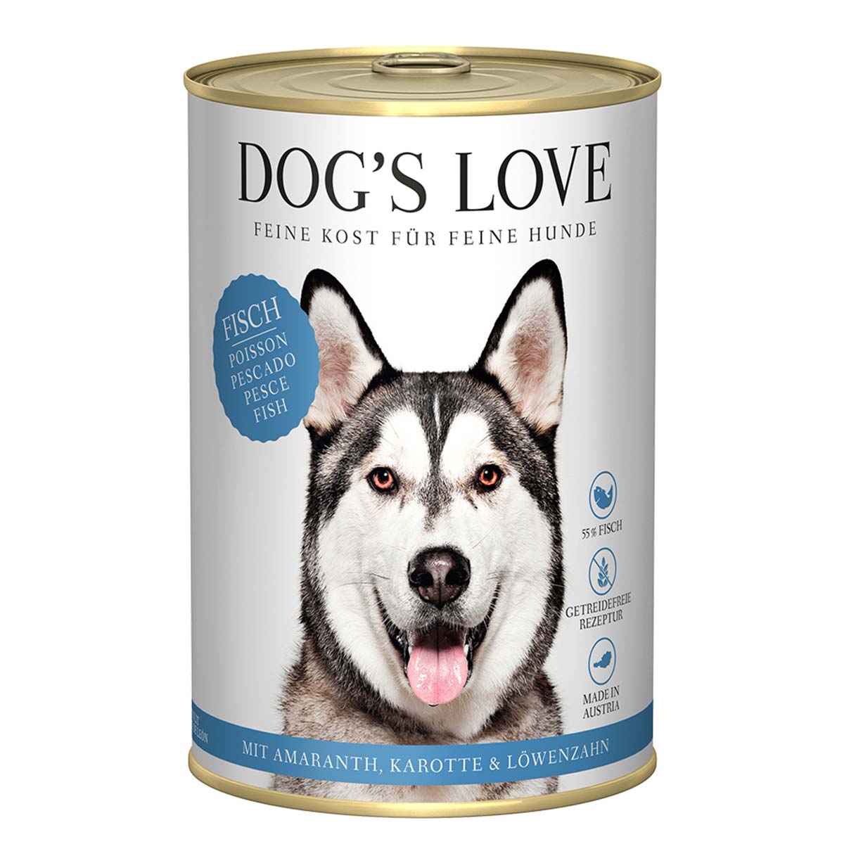 Dog's Love Classic Fisch mit Amaranth, Karotte und Löwenzahn 12x400g von Dog's Love