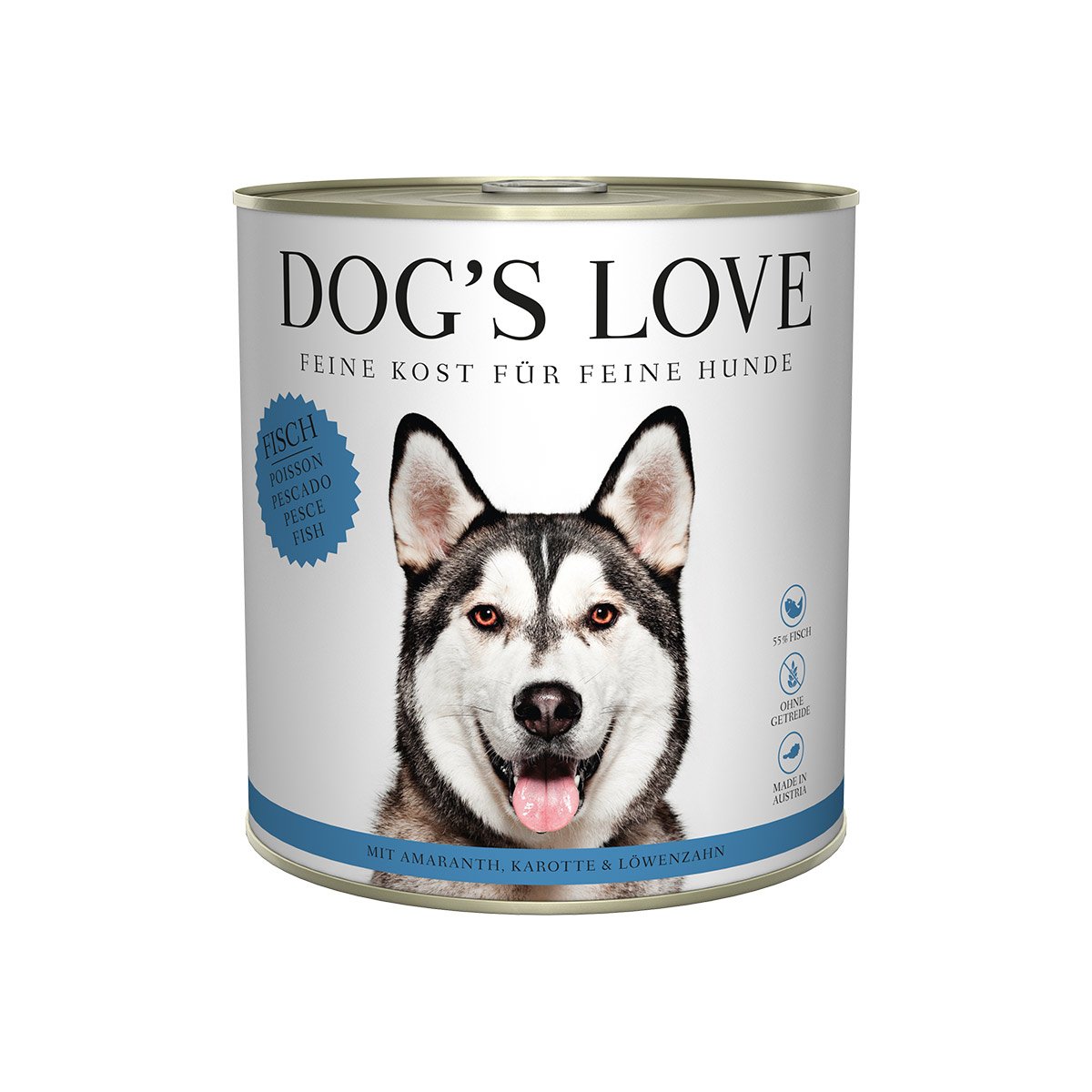 Dog's Love Classic Fisch mit Amaranth, Karotte und Löwenzahn 12x800g von Dog's Love