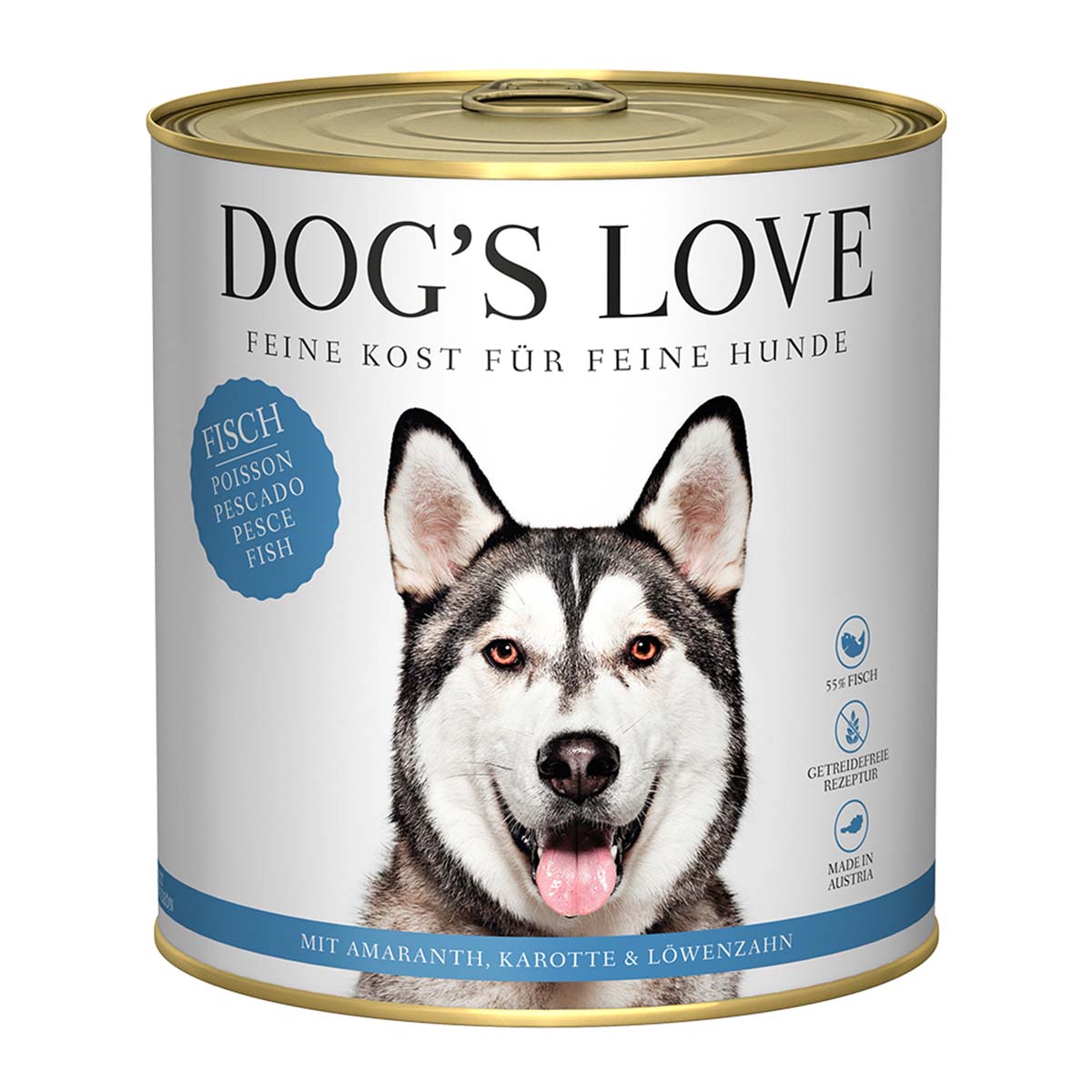 Dog's Love Classic Fisch mit Amaranth, Karotte und Löwenzahn 12x800g von Dog's Love