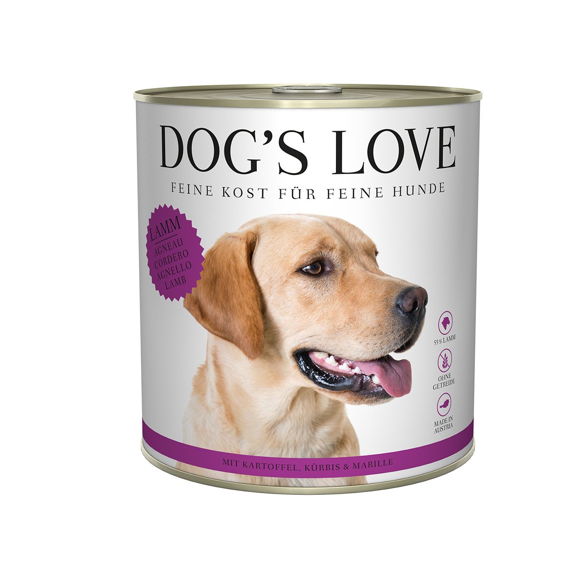 Dog's Love Classic Lamm mit Kartoffel, Kürbis und Marille 6x800g von Dog's Love