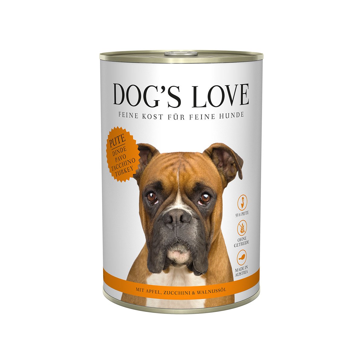 Dog's Love Classic Pute mit Apfel, Zucchini und Walnussöl 12x400g von Dog's Love