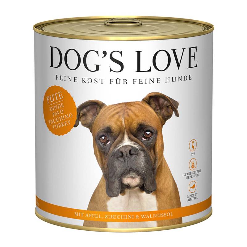 Dog's Love Classic Pute mit Apfel, Zucchini und Walnussöl 12x800g von Dog's Love