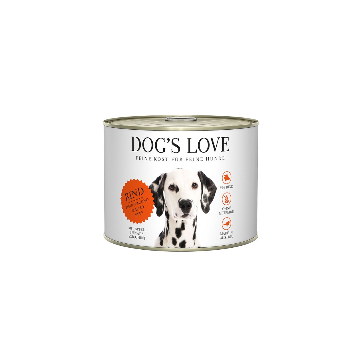 Dog's Love Classic Rind mit Apfel, Spinat und Zucchini 12x200g von Dog's Love