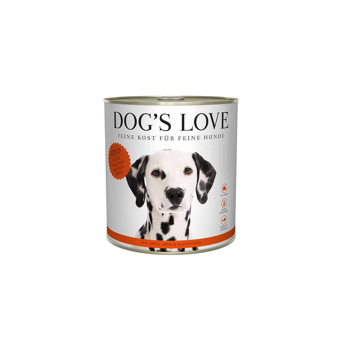 Dog's Love Classic Rind mit Apfel, Spinat und Zucchini 12x800g von Dog's Love