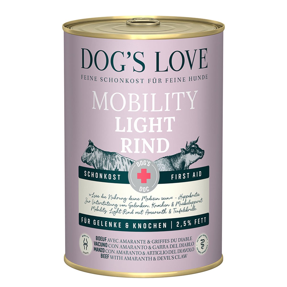 Dog's Love DOC Mobility Light Rind 6x400 g von Dog's Love