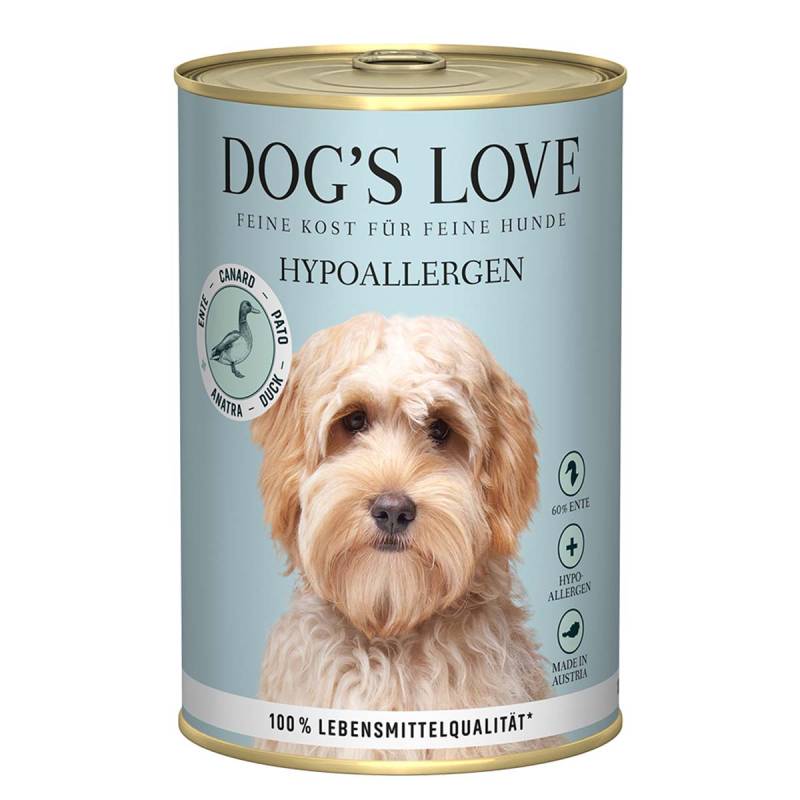 Dog's Love Hypoallergen Ente mit Topinambur und Karotten 12x400g von Dog's Love