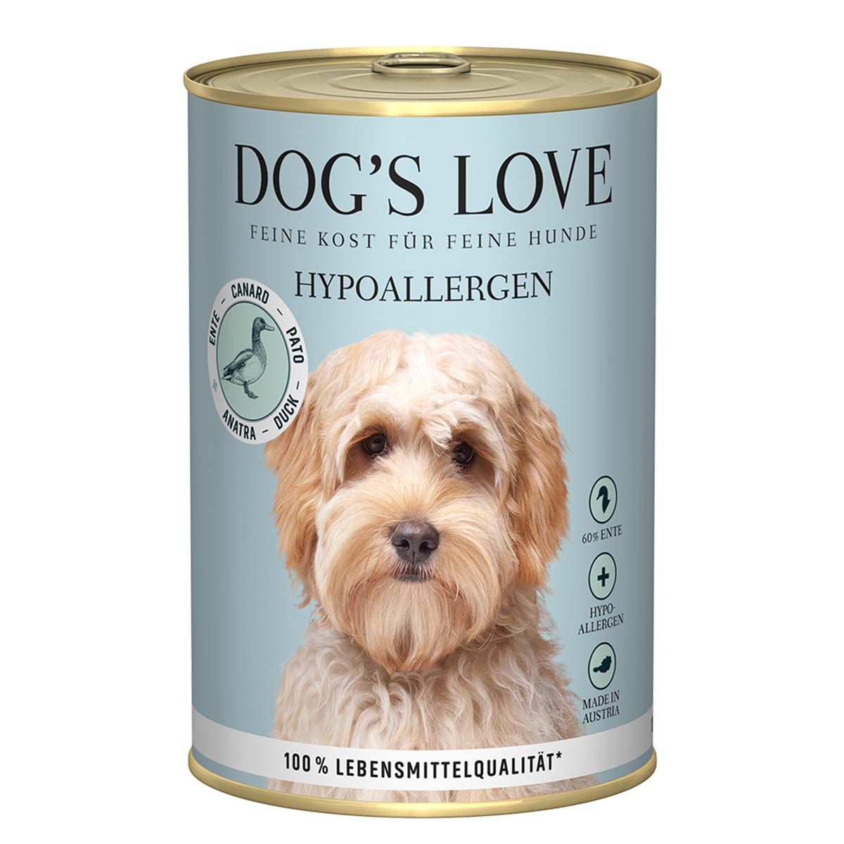 Dog's Love Hypoallergen Ente mit Topinambur und Karotten 6x400g von Dog's Love