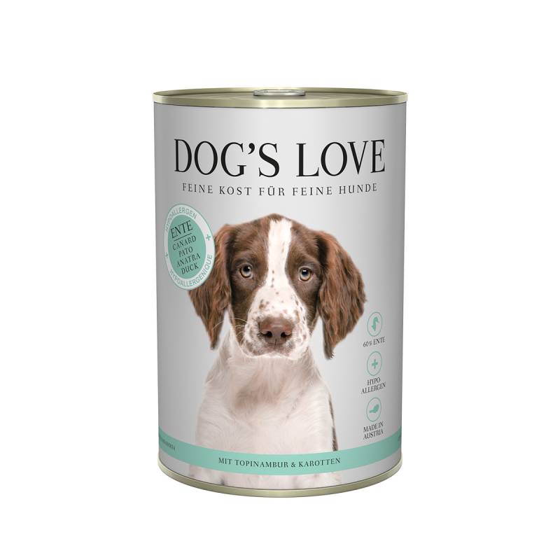 Dog's Love Hypoallergen Ente mit Topinambur und Karotten 6x400g von Dog's Love