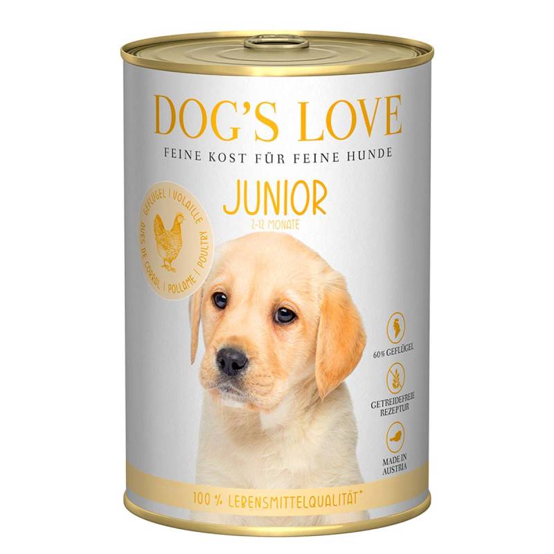 Dog's Love Junior Geflügel mit Zucchini und Apfel 12x400g von Dog's Love