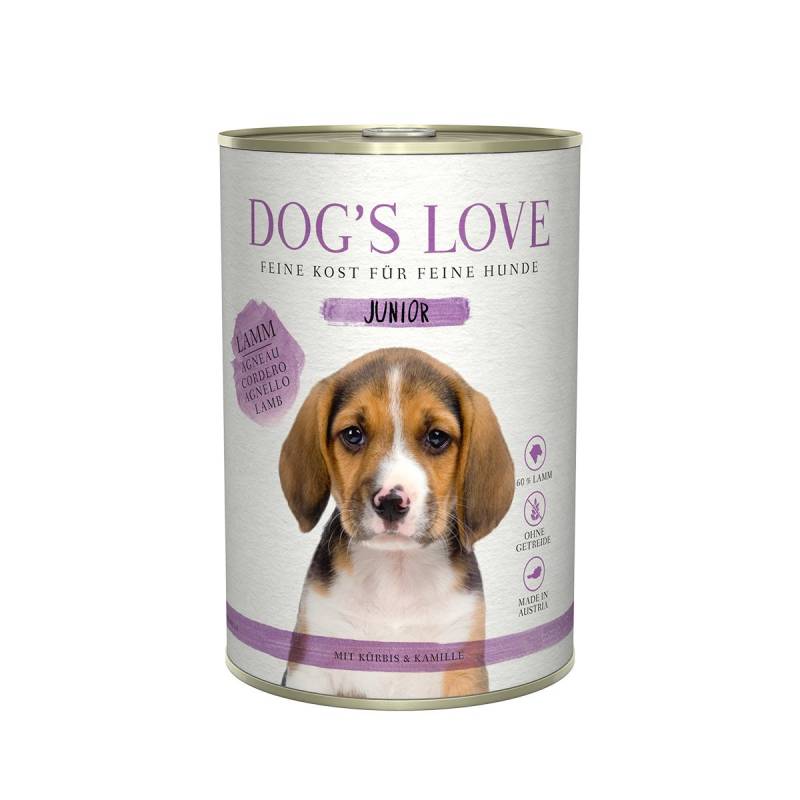 Dog's Love Junior Lamm mit Spinat und Kamille 12x400g von Dog's Love