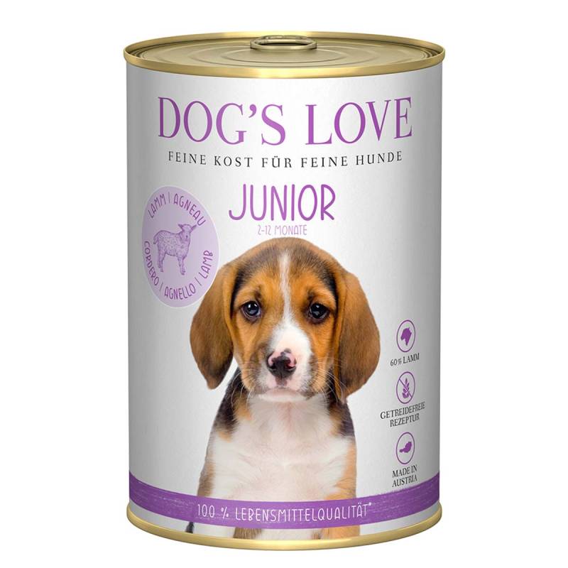 Dog's Love Junior Lamm mit Spinat und Kamille 12x400g von Dog's Love