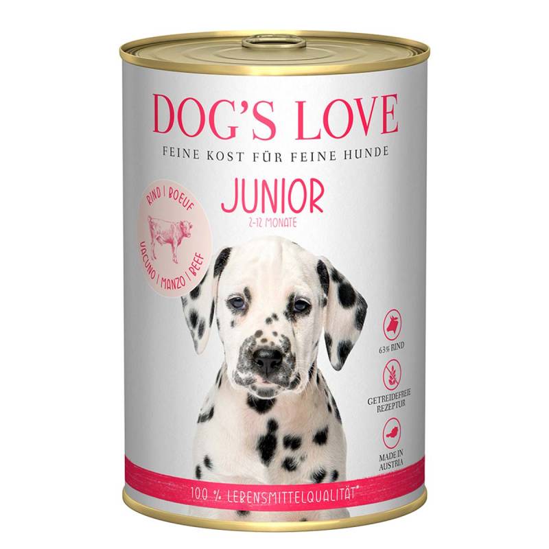 Dog's Love Junior Rind mit Karotte und Salbei 12x400g von Dog's Love