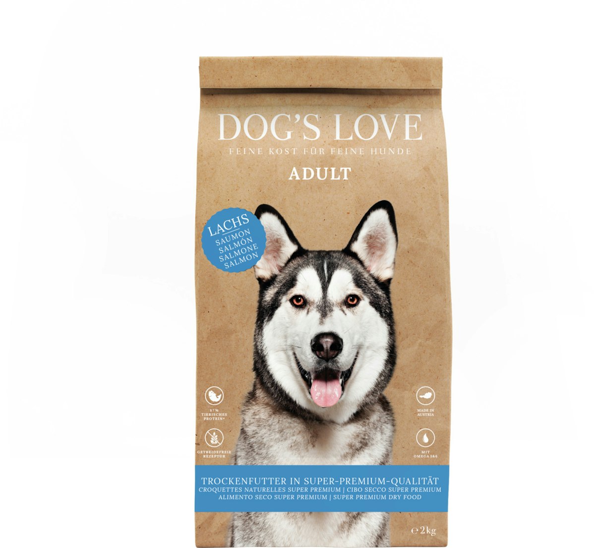 Dog's Love Lachs & Forelle mit Süßkartoffel & Spargel 2kg Hundetrockenfutter von Dog's Love