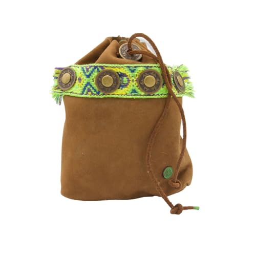 Dog with a Mission DWAM Futter Tasche - Kleine Hundetraining Tasche - Snackbeutel - Braun - Grün - Leder - Boho - Boho Diego von Dog with a Mission