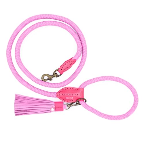 DWAM Dog with a Mission - Hundeleine – Leine für Hunde – Rosa – Polyester - Leder - Tau – L – 155 x 1.4 cm – Sweety von Dog with a Mission