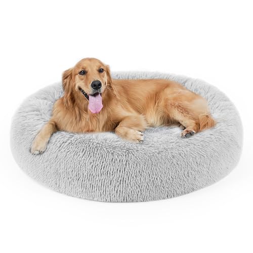 DogBaby Hundebett, Katze beruhigendes Bett, Kunstfellkissen Haustier Donut kuscheliges rundes Plüschbett für große mittelgroße kleine Hunde und Katzen DogBaby Hundebett, Katze beruhigendes Bett, Kunstfellkissen Haustier Donut kuscheliges rundes Plüschbett für große mittelgroße kleine Hunde und Katzen von DogBaby