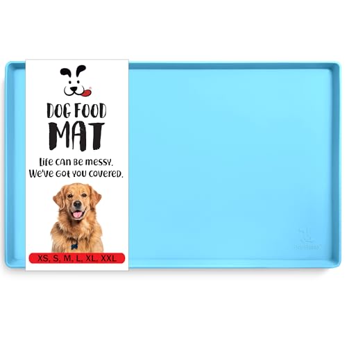 DogBuddy Hundefuttermatte, klein (19x12), groß (24x16), XXL (32x24), rutschfeste Haustierfuttermatte, Silikon-Hundenapfmatte, waschbare Hundematte für Futter und Wasser, wasserdichte Hundefuttermatten von DogBuddy