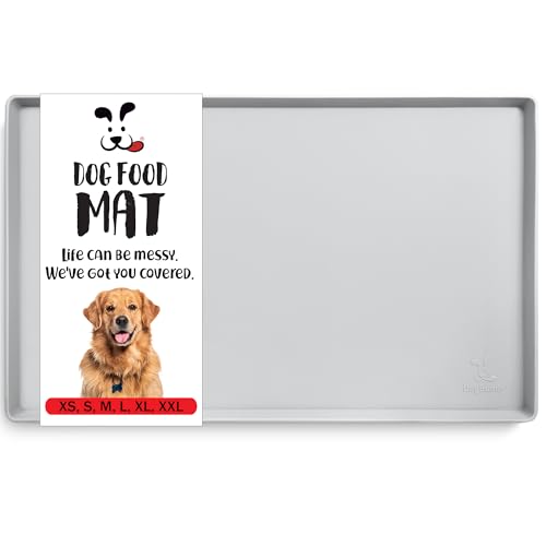 DogBuddy Hundefuttermatte, klein (19x12), groß (24x16), XXL (32x24), rutschfeste Haustierfuttermatte, Silikon-Hundenapfmatte, waschbare Hundematte für Futter und Wasser, wasserdichte Hundefuttermatten von DogBuddy