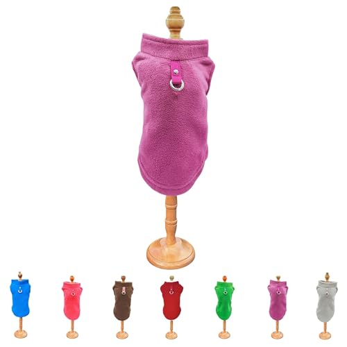 DogCatz Bequemer Fleece-Mantel für Hunde und Katzen, Größe XS bis L, Winterpullover, warmer Pullover, weiches Sweatshirt, Kaltwetterjacke, bequeme Kapuzenweste (M, Lila) von DogCatz