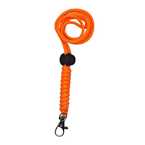 Robustes Paracord-Umhängeband für Hundepfeifen & Clicker, Ausweis, Schlüssel, geflochtener Knoten (Orange) von DogCatz