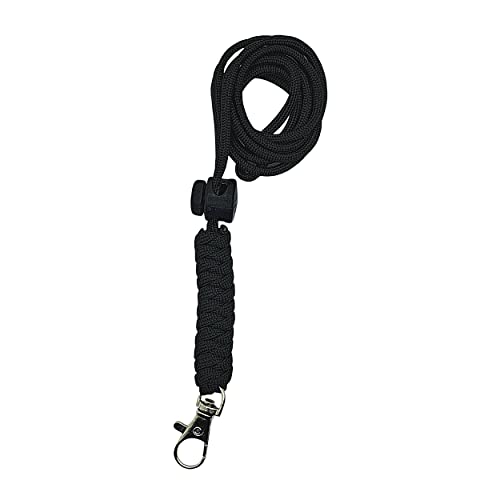 Robustes Paracord-Umhängeband für Hundepfeifen & Clicker, Ausweis, Schlüssel, geflochtener Knoten (schwarz) von DogCatz