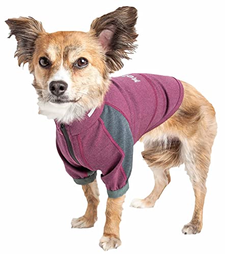 DogHelios Hunde-T-Shirt, mittelschwer, 4-Wege-Stretch, flexibel, atmungsaktiv, Größe L, Violett von Pet Life