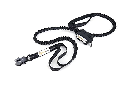 DogNerd Bungee-Hundeleine für mittelgroße bis große Hunde – Hundeleine mit doppeltem Griff und Schnellentriegelung Froschklemme – Hunde-Zubehör inklusive Beutelhalter und Karabinerhaken von DogNerd