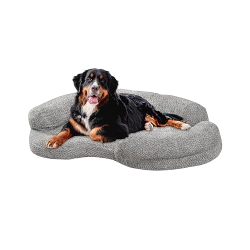 DogTender Orthopädisches Hundebett aus Memory-Schaum, wasserdicht und waschbar, für alle Größen kleine, mittelgroße und große Hunde, abnehmbarer, waschbarer Bezug (groß (130 x 86 x 20 cm) von DogTender