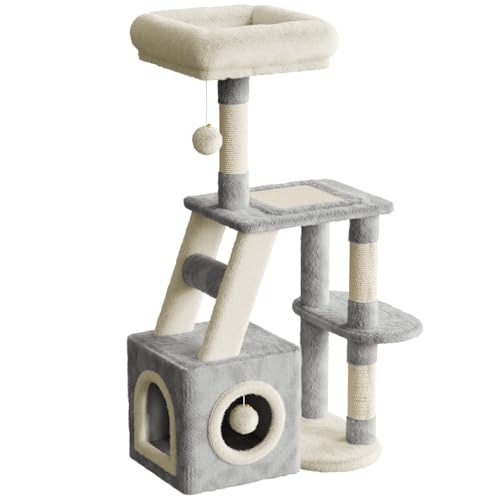 Dogat Kratzbaum, Katzenbaumturm, Katzenkratzbaum, mehrstöckig, Katzenaktivitätszentrum, Spielhausmöbel für kleine/mittelgroße Katzen, Katzenhaus-Kletterbaum, Grau + Beige Dogat Kratzbaum, Katzenbaumturm, Katzenkratzbaum, mehrstöckig, Katzenaktivitätszentrum, Spielhausmöbel für kleine/mittelgroße Katzen, Katzenhaus-Kletterbaum, Grau + Beige von Dogat