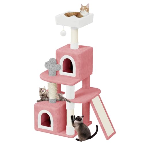 Dogat Kratzbaumturm, 131 cm, Katzenkletterturm, Kratzbäume, baumelnder Ball, mit Höhlen und Leiter, Katzen-Aktivitätszentrum für Indoor-Katzen, Rosa Dogat Kratzbaumturm, 131 cm, Katzenkletterturm, Kratzbäume, baumelnder Ball, mit Höhlen und Leiter, Katzen-Aktivitätszentrum für Indoor-Katzen, Rosa von Dogat